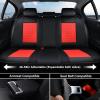 imageCoverado Rear Seat Covers Leather Seat Cover for Car Universal Waterproof Automotive Seat Cushion Protector for Most Cars Trucks SUV RedARedBlack