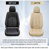 imageCoverado Rear Seat Covers Leather Seat Cover for Car Universal Waterproof Automotive Seat Cushion Protector for Most Cars Trucks SUV RedZBeige