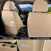imageCoverado Rear Seat Covers Leather Seat Cover for Car Universal Waterproof Automotive Seat Cushion Protector for Most Cars Trucks SUV RedZBeige