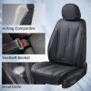 imageCoverado Rear Seat Covers Leather Seat Cover for Car Universal Waterproof Automotive Seat Cushion Protector for Most Cars Trucks SUV RedZBlack
