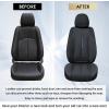 imageCoverado Rear Seat Covers Leather Seat Cover for Car Universal Waterproof Automotive Seat Cushion Protector for Most Cars Trucks SUV RedZBlack