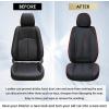 imageCoverado Rear Seat Covers Leather Seat Cover for Car Universal Waterproof Automotive Seat Cushion Protector for Most Cars Trucks SUV RedZBlackRed