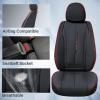 imageCoverado Rear Seat Covers Leather Seat Cover for Car Universal Waterproof Automotive Seat Cushion Protector for Most Cars Trucks SUV RedZBlackRed