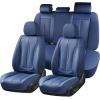 imageCoverado Rear Seat Covers Leather Seat Cover for Car Universal Waterproof Automotive Seat Cushion Protector for Most Cars Trucks SUV RedZBlue