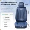 imageCoverado Rear Seat Covers Leather Seat Cover for Car Universal Waterproof Automotive Seat Cushion Protector for Most Cars Trucks SUV RedZBlue