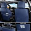 imageCoverado Rear Seat Covers Leather Seat Cover for Car Universal Waterproof Automotive Seat Cushion Protector for Most Cars Trucks SUV RedZBlue