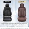 imageCoverado Rear Seat Covers Leather Seat Cover for Car Universal Waterproof Automotive Seat Cushion Protector for Most Cars Trucks SUV RedZBrown