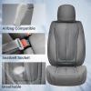 imageCoverado Rear Seat Covers Leather Seat Cover for Car Universal Waterproof Automotive Seat Cushion Protector for Most Cars Trucks SUV RedZGray