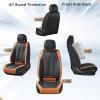 imageCoverado Rear Seat Covers Leather Seat Cover for Car Universal Waterproof Automotive Seat Cushion Protector for Most Cars Trucks SUV RedZKaki