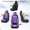 imageCoverado Rear Seat Covers Leather Seat Cover for Car Universal Waterproof Automotive Seat Cushion Protector for Most Cars Trucks SUV RedZPurple