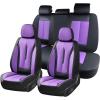 imageCoverado Rear Seat Covers Leather Seat Cover for Car Universal Waterproof Automotive Seat Cushion Protector for Most Cars Trucks SUV RedZPurple