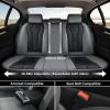 imageCoverado Rear Seat Covers White Car Seat Cover Back Seat Cover 3Pieces Luxury Car Seat Cushion Leather Seat Cover Seat Protector Universal Fit Most CarsGrayBlack