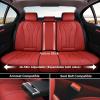 imageCoverado Rear Seat Covers White Car Seat Cover Back Seat Cover 3Pieces Luxury Car Seat Cushion Leather Seat Cover Seat Protector Universal Fit Most CarsRed
