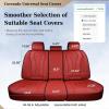 imageCoverado Rear Seat Covers White Car Seat Cover Back Seat Cover 3Pieces Luxury Car Seat Cushion Leather Seat Cover Seat Protector Universal Fit Most CarsRed