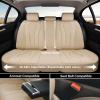 imageCoverado Rear Seat Covers White Car Seat Cover Back Seat Cover 3Pieces Luxury Car Seat Cushion Leather Seat Cover Seat Protector Universal Fit Most CarsBeige