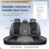 imageCoverado Rear Seat Covers White Car Seat Cover Back Seat Cover 3Pieces Luxury Car Seat Cushion Leather Seat Cover Seat Protector Universal Fit Most CarsGrayBlack