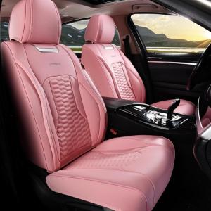 imageCoverado Car Seat Covers Front Seats Luxury Leather Seat Covers for Cars Automotive Car Seat Covers Protector Universal Fit Most Sedans SUVs Pickup Trucks Interior AccessoriesGaryampampWhitePink