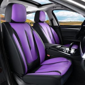 imageCoverado Rear Seat Covers Leather Seat Cover for Car Universal Waterproof Automotive Seat Cushion Protector for Most Cars Trucks SUV RedZPurple
