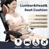 imageCoverado Car Seat Cushion and Lumbar Support Pillow One Piece Memory Foam Ergonomic Back Support Driving Seat Cushion for Back Pain NonSlip Washable Cushion for Car Driver OfficeSeat Cushion 3in1beige