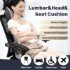 imageCoverado Car Seat Cushion and Lumbar Support Pillow One Piece Memory Foam Ergonomic Back Support Driving Seat Cushion for Back Pain NonSlip Washable Cushion for Car Driver OfficeSeat Cushion 3in1gray