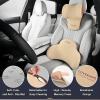 imageCoverado Car Seat Cushion and Lumbar Support Pillow One Piece Memory Foam Ergonomic Back Support Driving Seat Cushion for Back Pain NonSlip Washable Cushion for Car Driver OfficeLumbar Support  Headrestbeige