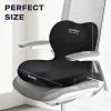 imageCoverado Car Seat Cushion and Lumbar Support Pillow One Piece Memory Foam Ergonomic Back Support Driving Seat Cushion for Back Pain NonSlip Washable Cushion for Car Driver OfficeA Seat Cushion Lumbar Supportblack