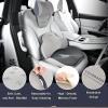 imageCoverado Car Seat Cushion and Lumbar Support Pillow One Piece Memory Foam Ergonomic Back Support Driving Seat Cushion for Back Pain NonSlip Washable Cushion for Car Driver OfficeSeat Cushion 3in1gray