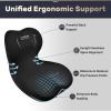 imageCoverado Car Seat Cushion and Lumbar Support Pillow One Piece Memory Foam Ergonomic Back Support Driving Seat Cushion for Back Pain NonSlip Washable Cushion for Car Driver OfficeA Seat Cushion Lumbar Supportblack