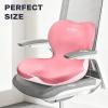imageCoverado Car Seat Cushion and Lumbar Support Pillow One Piece Memory Foam Ergonomic Back Support Driving Seat Cushion for Back Pain NonSlip Washable Cushion for Car Driver OfficeA Seat Cushion Lumbar Supportpink