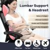 imageCoverado Car Seat Cushion and Lumbar Support Pillow One Piece Memory Foam Ergonomic Back Support Driving Seat Cushion for Back Pain NonSlip Washable Cushion for Car Driver OfficeLumbar Support  Headrestpink