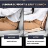 imageCoverado Car Seat Cushion and Lumbar Support Pillow One Piece Memory Foam Ergonomic Back Support Driving Seat Cushion for Back Pain NonSlip Washable Cushion for Car Driver OfficeSeat Cushion  Lumbar Supportbeige