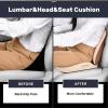 imageCoverado Car Seat Cushion and Lumbar Support Pillow One Piece Memory Foam Ergonomic Back Support Driving Seat Cushion for Back Pain NonSlip Washable Cushion for Car Driver OfficeSeat Cushion 3in1beige