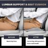 imageCoverado Car Seat Cushion and Lumbar Support Pillow One Piece Memory Foam Ergonomic Back Support Driving Seat Cushion for Back Pain NonSlip Washable Cushion for Car Driver OfficeSeat Cushion  Lumbar Supportgray