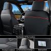 imageCoverado Seat Covers for Dodge Ram 1500 Full Coverage Leather Car Seat Covers Waterproof Fit for 20102023 2500 3500 Dodge RAM Automotive Seat Covers Protector for Trucks Ram Red lineRed line