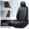 imageCoverado Seat Covers for Dodge Ram 1500 Full Coverage Leather Car Seat Covers Waterproof Fit for 20102023 2500 3500 Dodge RAM Automotive Seat Covers Protector for Trucks Ram Red lineRed line