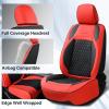 imageCoverado Seat Covers for Dodge Ram 1500 Full Coverage Leather Car Seat Covers Waterproof Fit for 20102023 2500 3500 Dodge RAM Automotive Seat Covers Protector for Trucks Ram Red lineRed