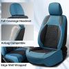 imageCoverado Seat Covers for Dodge Ram 1500 Full Coverage Leather Car Seat Covers Waterproof Fit for 20102023 2500 3500 Dodge RAM Automotive Seat Covers Protector for Trucks Ram Red lineBlue