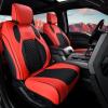 imageCoverado Seat Covers for Dodge Ram 1500 Full Coverage Leather Car Seat Covers Waterproof Fit for 20102023 2500 3500 Dodge RAM Automotive Seat Covers Protector for Trucks Ram Red lineRed