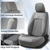 imageCoverado Seat Covers for Dodge Ram 1500 Full Coverage Leather Car Seat Covers Waterproof Fit for 20102023 2500 3500 Dodge RAM Automotive Seat Covers Protector for Trucks Ram Red lineGray