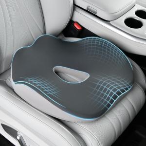 imageCoverado Car Seat Cushion and Lumbar Support Pillow One Piece Memory Foam Ergonomic Back Support Driving Seat Cushion for Back Pain NonSlip Washable Cushion for Car Driver OfficeSeat Cushiongray