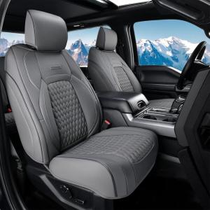 imageCoverado Seat Covers for Dodge Ram 1500 Full Coverage Leather Car Seat Covers Waterproof Fit for 20102023 2500 3500 Dodge RAM Automotive Seat Covers Protector for Trucks Ram Red lineGray