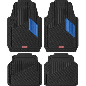 imageCoverado Universal Car Floor Mats  AllWeather Waterproof NonSlip  Easy to Clean RubberTPE Mats for Cars ampamp SUVsBlue