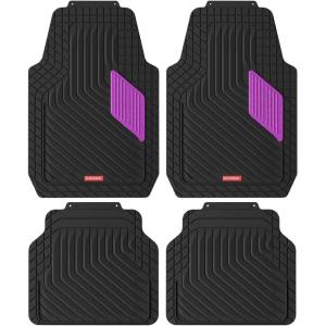 imageCoverado Universal Car Floor Mats  AllWeather Waterproof NonSlip  Easy to Clean RubberTPE Mats for Cars ampamp SUVsPurple