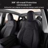imageCoverado Front Seat Covers Compatible with Tesla Model Y Car Seat Covers 2PC Leatherette Car Seat Cover Seat Protector Custom for Tesla Model Y 2020 2021 2022 2023 2024 Blackwhite