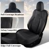 imageCoverado Front Seat Covers Compatible with Tesla Model Y Car Seat Covers 2PC Leatherette Car Seat Cover Seat Protector Custom for Tesla Model Y 2020 2021 2022 2023 2024 Blackwhite