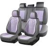 imageCoverado Automotive Seat Covers Car Seat Covers Front Seats Nappa Leather BlackampampPurple Car Seat Cover Waterproof Seat Cushion 2 Pack Front Seat Covers Driver Seat Protector Fit for Most Cars SUVPatchworkGrayPurple