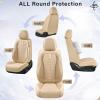 imageCoverado Automotive Seat Covers Car Seat Covers Front Seats Nappa Leather BlackampampPurple Car Seat Cover Waterproof Seat Cushion 2 Pack Front Seat Covers Driver Seat Protector Fit for Most Cars SUVBeige