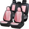 imageCoverado Automotive Seat Covers Car Seat Covers Front Seats Nappa Leather BlackampampPurple Car Seat Cover Waterproof Seat Cushion 2 Pack Front Seat Covers Driver Seat Protector Fit for Most Cars SUVPatchworkBlackPink