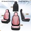 imageCoverado Automotive Seat Covers Car Seat Covers Front Seats Nappa Leather BlackampampPurple Car Seat Cover Waterproof Seat Cushion 2 Pack Front Seat Covers Driver Seat Protector Fit for Most Cars SUVPatchworkBlackPink