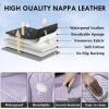 imageCoverado Automotive Seat Covers Car Seat Covers Front Seats Nappa Leather BlackampampPurple Car Seat Cover Waterproof Seat Cushion 2 Pack Front Seat Covers Driver Seat Protector Fit for Most Cars SUVPatchworkGrayPurple